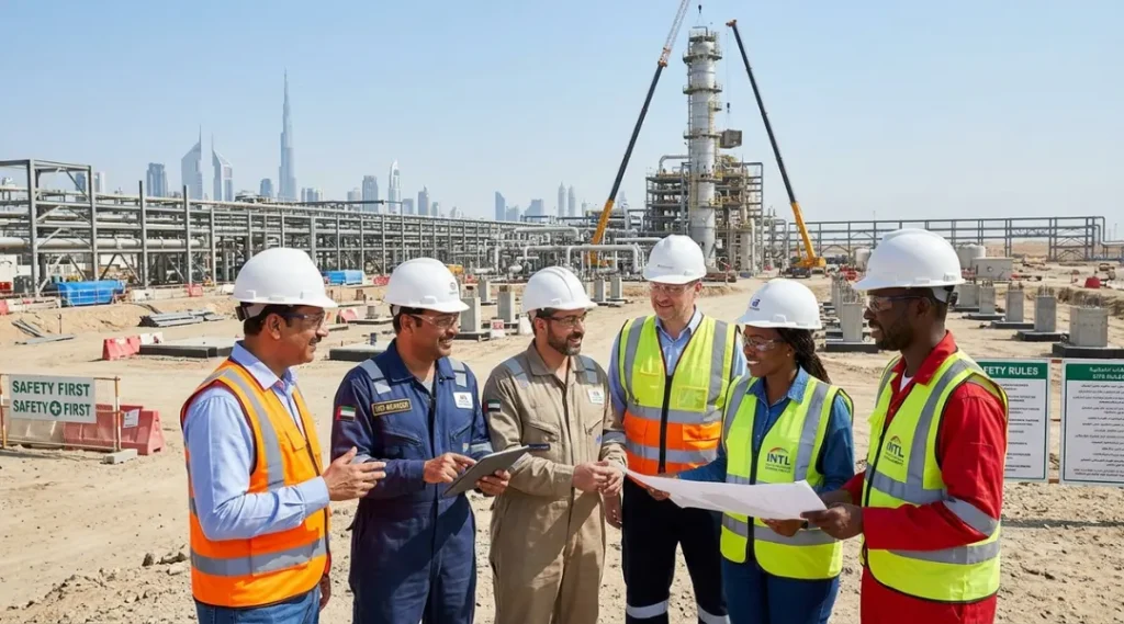 international safety supervisors with OSHA 30 certification on oil and gas project Gulf region