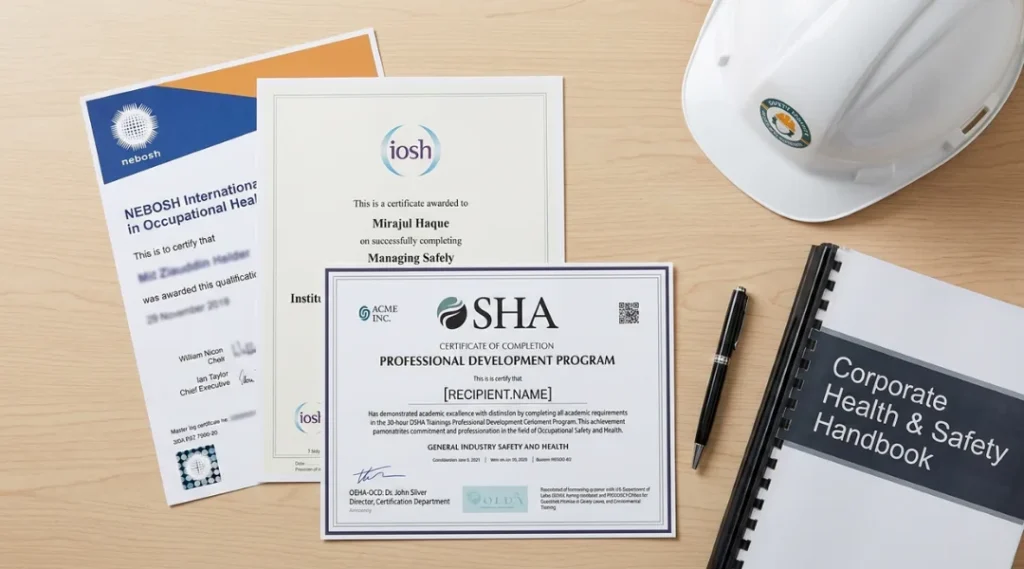 best safety officer certifications NEBOSH IOSH OSHA documents comparison