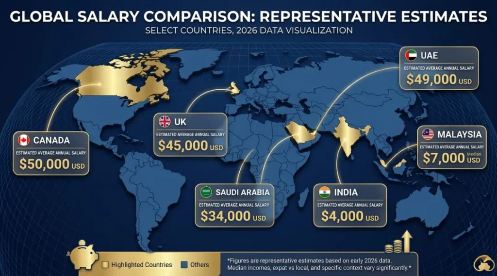 safety officer salary by country India UAE Saudi Arabia Canada UK Malaysia comparison
